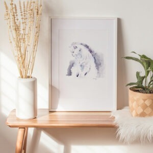 Aquarelle chat blanc