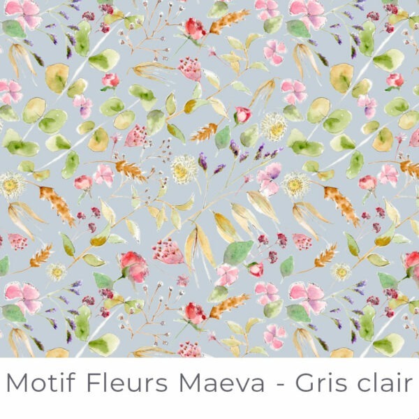 Motif Fleurs Maeva - Gris clair