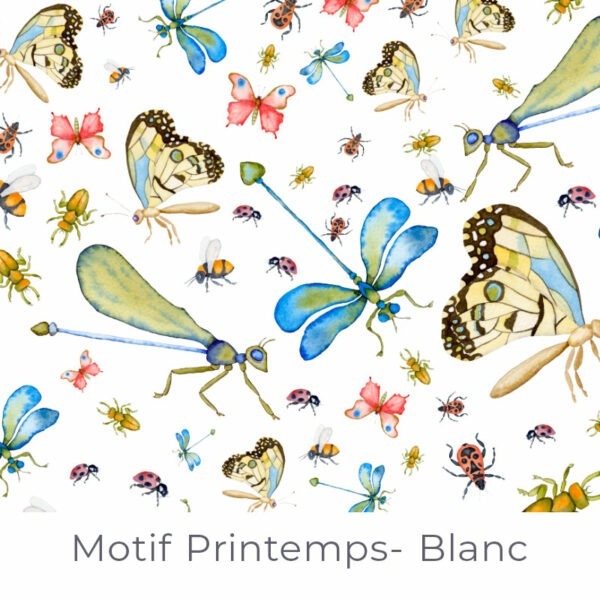 Motif Printemps - Blanc