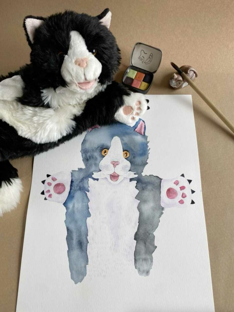 Doudou marionnette Le chat