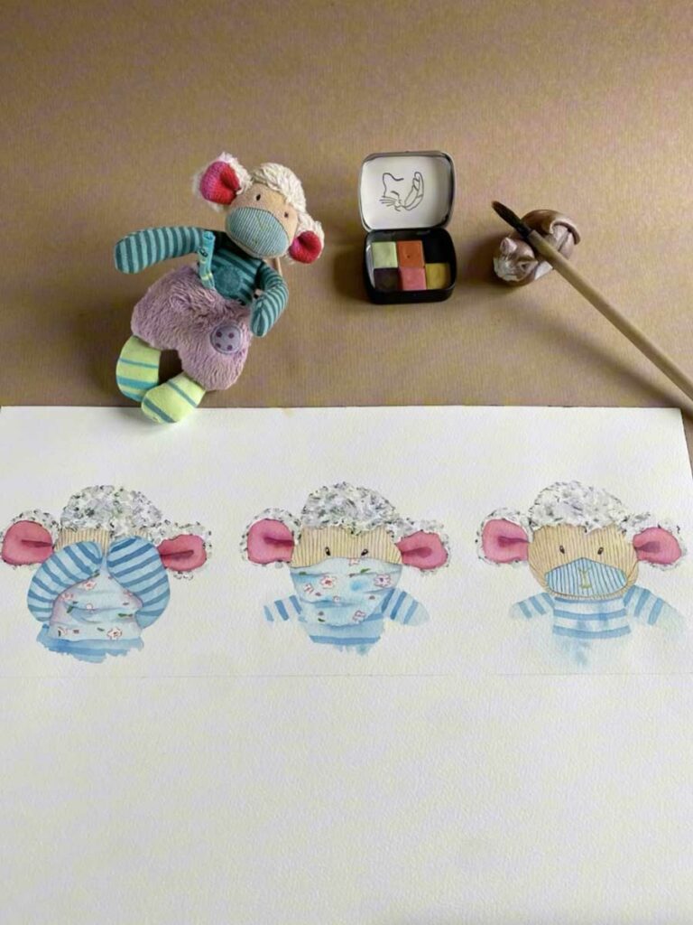 Doudou Mouton Les jolis Pas Beaux